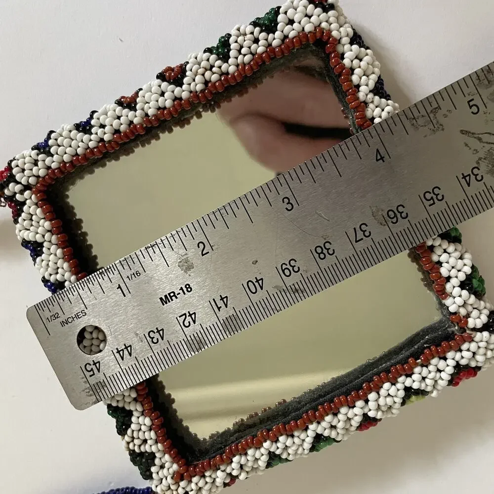 Mirror Vintage Handmade Beaded South Africa Or South America - 301